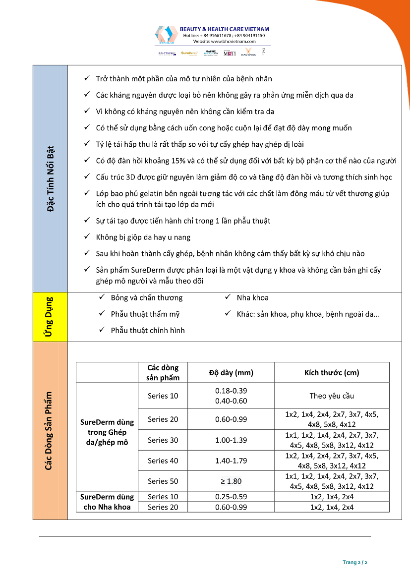 SureDerm dùng để bọc sụn đầu mũi, bọc sụn thân mũi trong nâng mũi SLine